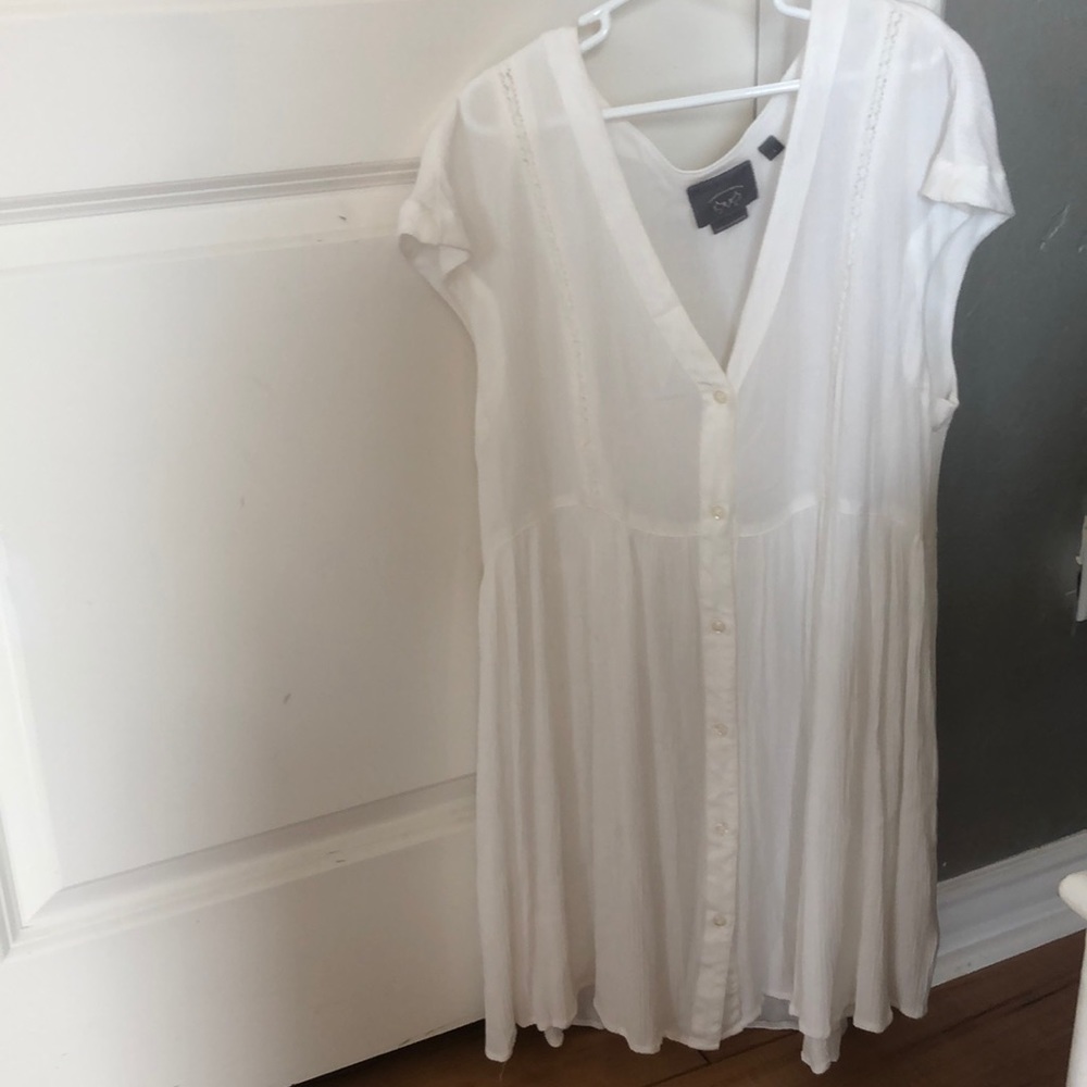 White long button up tunic ANTHROPOLOGIE SIZE S